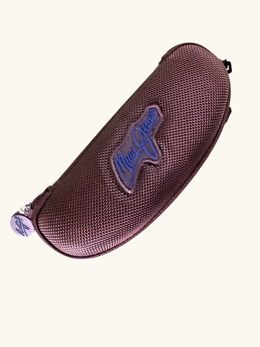 Maui Jim Hard Shell Sunglasses Case Brown Zip Travel Eyewear Case w/ Clip
